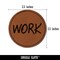Work Text Round Iron-On Engraved Faux Leather Patch Applique - 2.5"